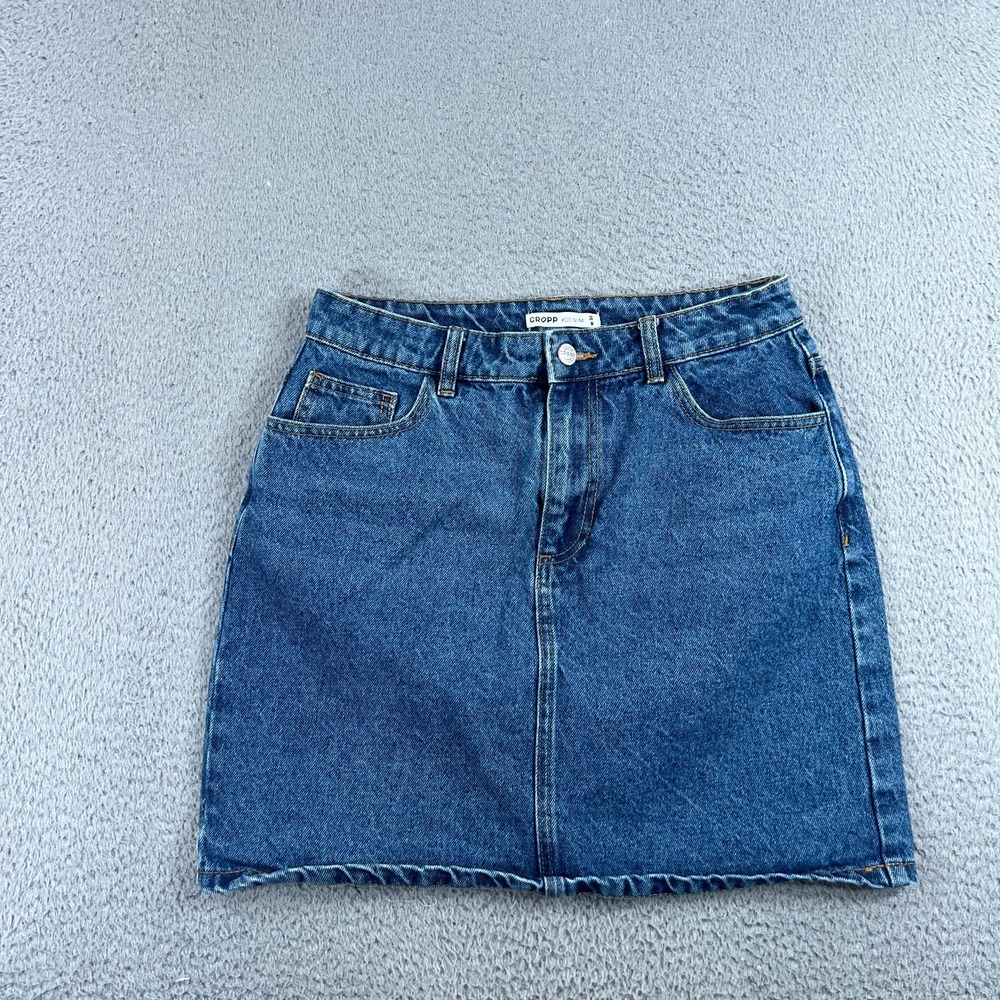 Cropp Denim Skirt Women's M Blue Denim Mini Skirt Short Button
